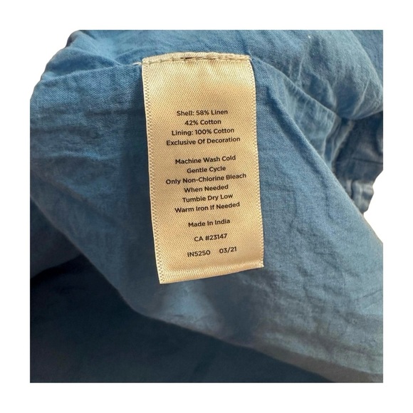 Talbots Plus Petite 20WP Blue Linen Cotton Floral Embroidered Skirt - Picture 9 of 10